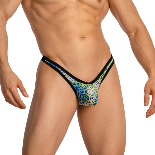 Daniel Alexander DAK076 Thong with animal print and transparency Modern Male Lingerie